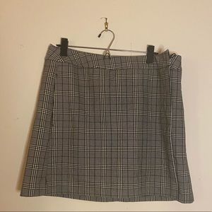Houndstooth wrap mini skirt